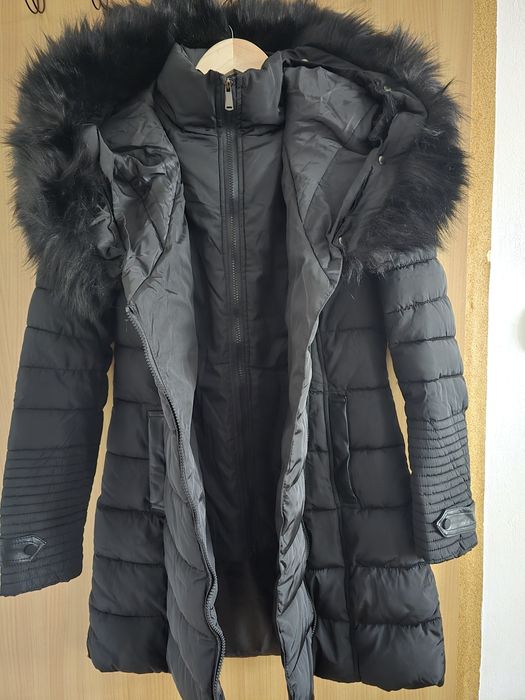 Ново черно дълго дамско яке