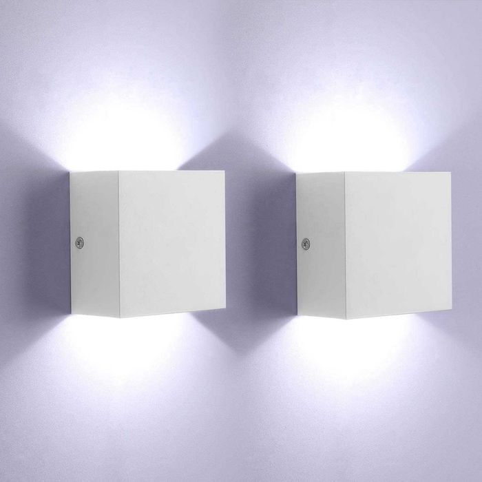 Aplice LED 6W, lumina alba rece, 10x5x10cm, set de2, alb