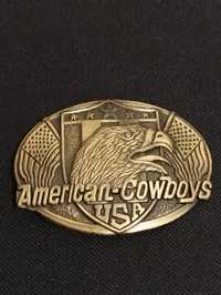 Catarama pentru curea, American Cowboys U.S.A., 7x9 cm, Bronz
