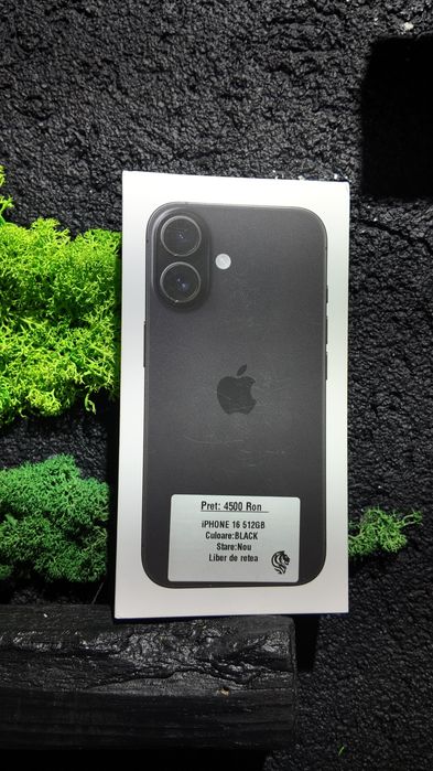 iPhone 16 512gb Black Neverlocked Nou Sigilat/Fact+Garantie