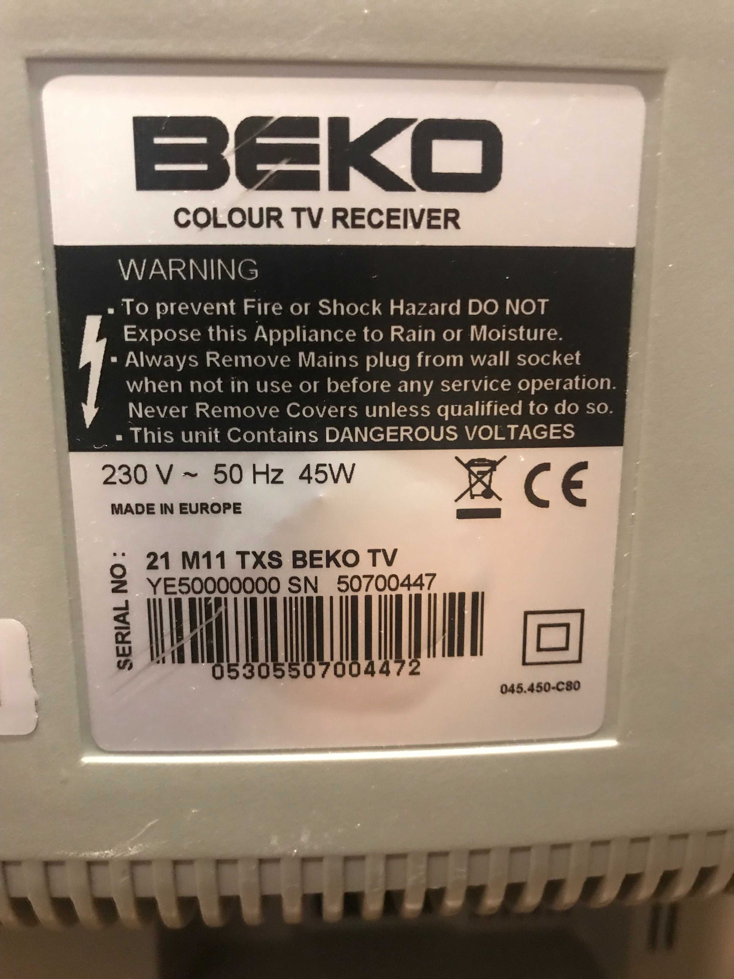 Продавам телевизор с кинескоп 21"  BEKO