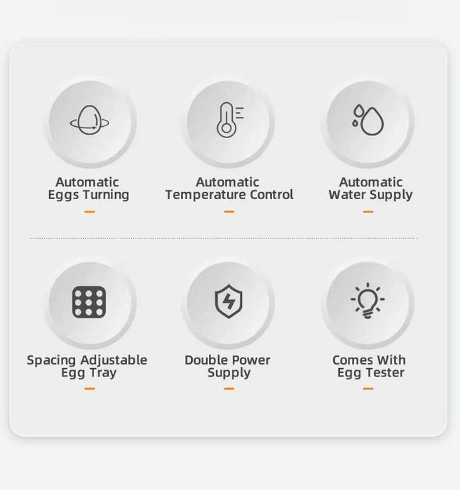Fudajo автоматичен инкубатор 30 яйца 50W с контрол на температура