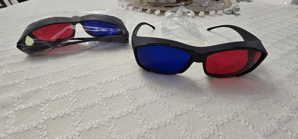 Ochelari 3D Anaglyph - roșu/albastru, compatibili TV, PC, proiector