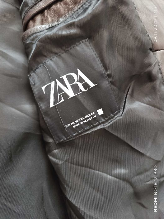 ''ZARA''оригинално мъжко кожено яке Л размер