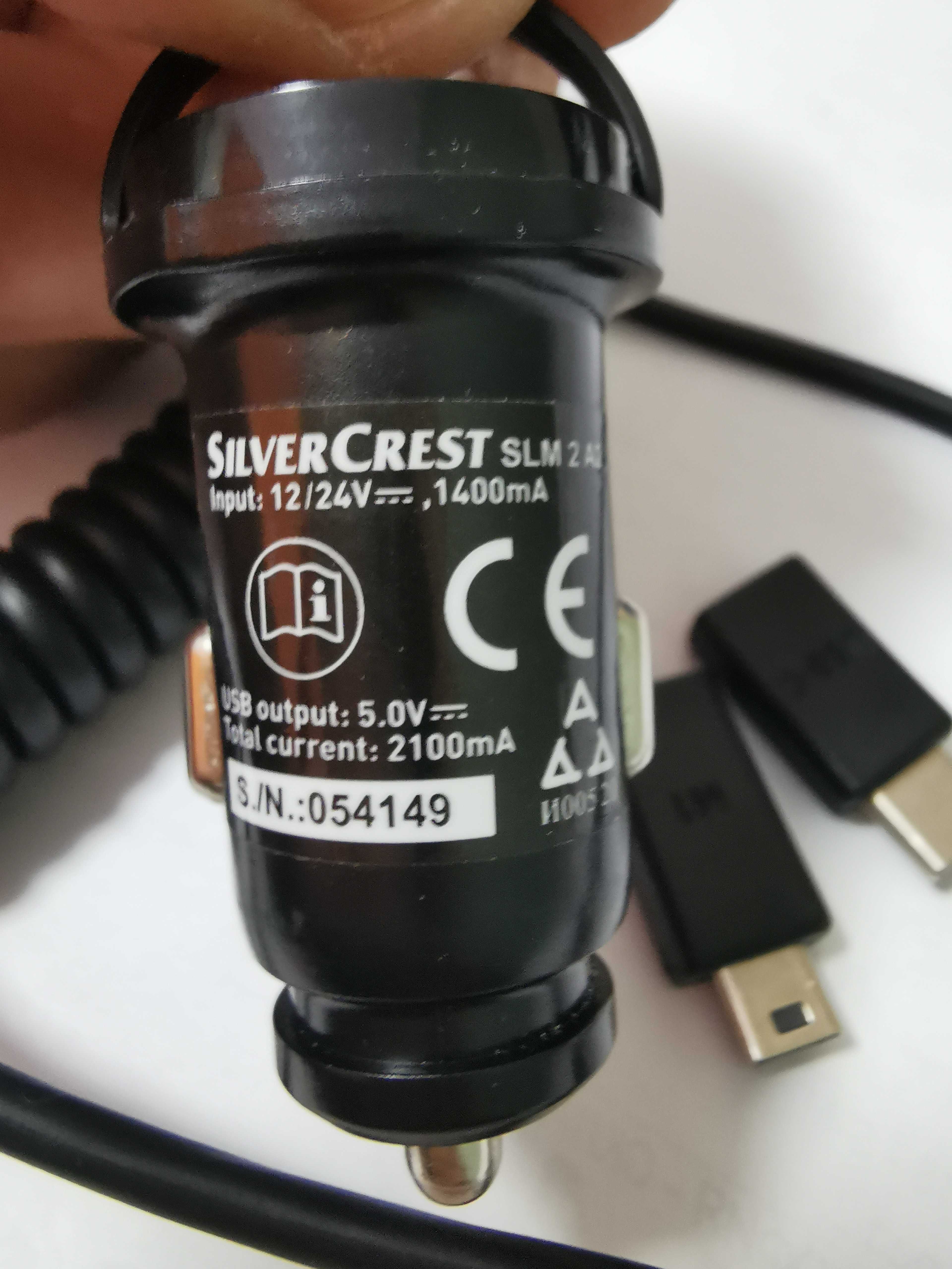 ЧИСТО НОВО ! SilverCrest зарядно за кола с 3 USB: micro, mini , type C