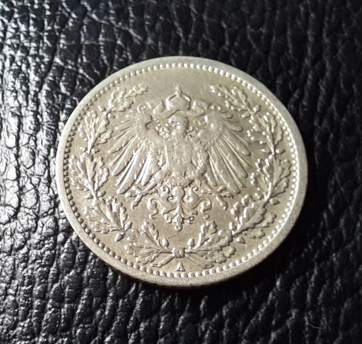 Стара сребърна монета 1/2 марка 1906 г.буква А- Германия- перфектна