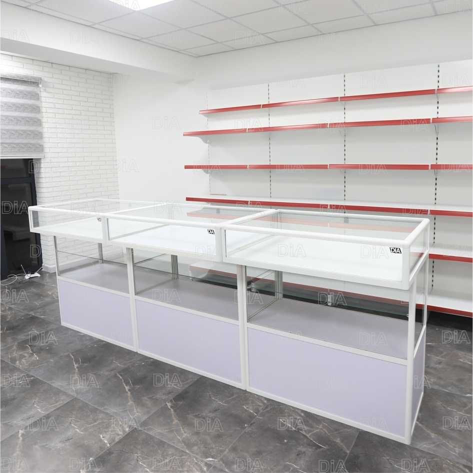 Прилавок торговый из профиля и стекла, Акция, витрина shpr