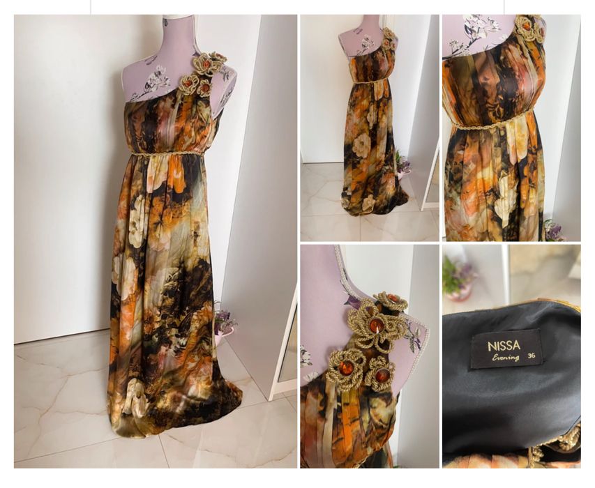 Rochie Nissa matase naturala
