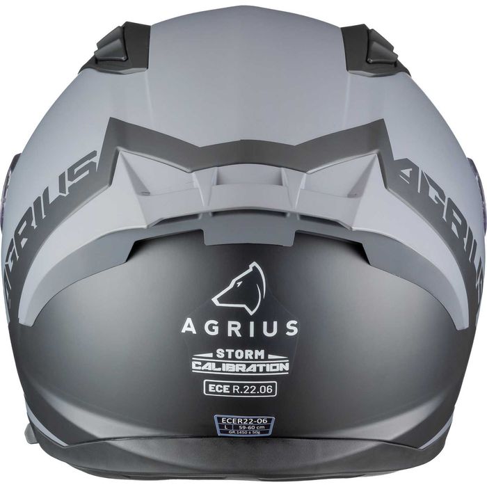 Casca moto integrala full face Agrius Storm Calibration Gri ochelari