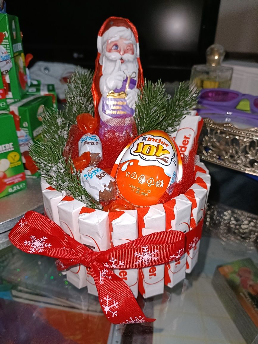 Aranjament cu dulciuri -Moș Nicolae/Moș Crăciun