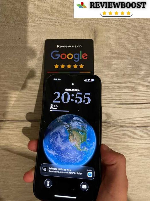 Plăcuțe cod QR/NFC pentru review-uri Google