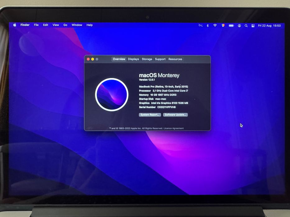 Macbook Pro 2015 13inch 16gb