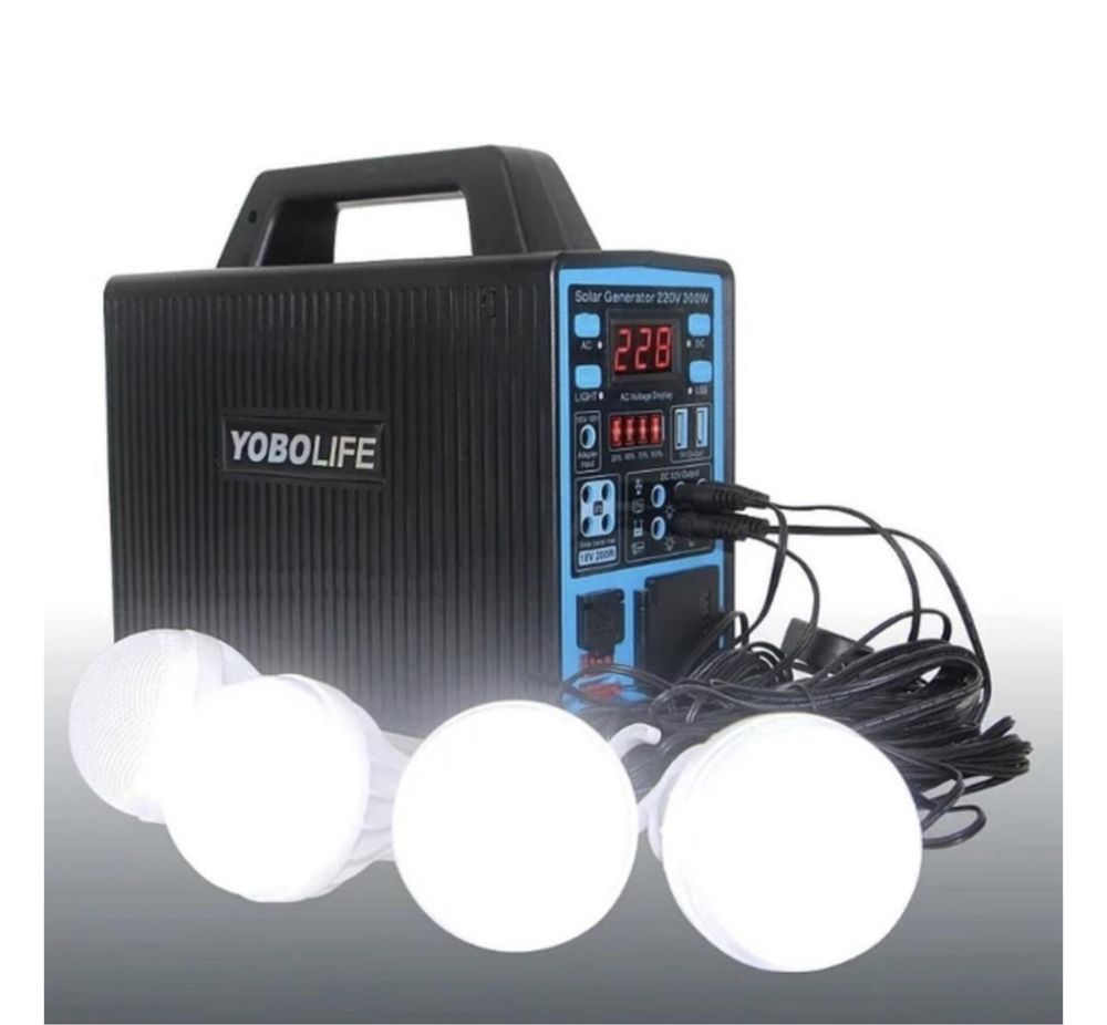 Yobolife 300ватт солнечная электростанция с преоброзователем 220вольт