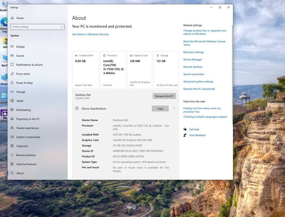 PC Dell Optiplex 3050 SFF i5 -7500 SSD120  8G DDR4