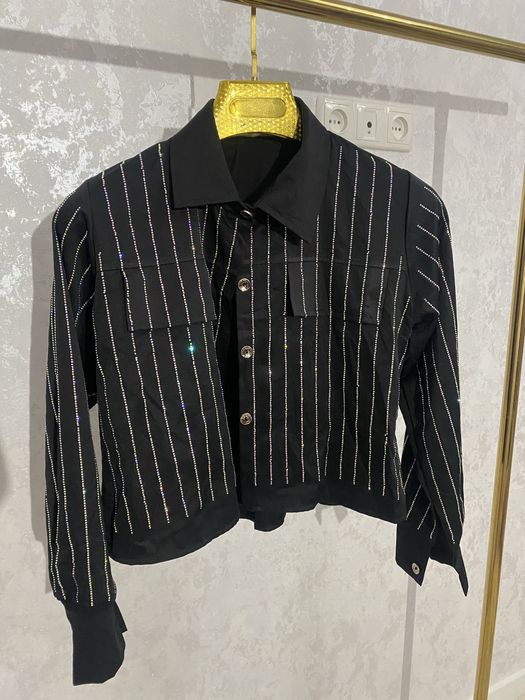 тонькая Укороченная кофта со Стразами