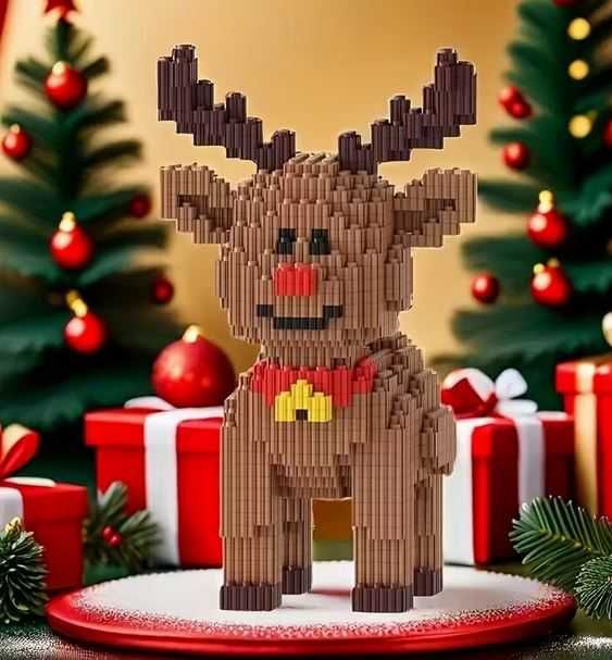 Set de blocuri de constructie Ren de Craciun