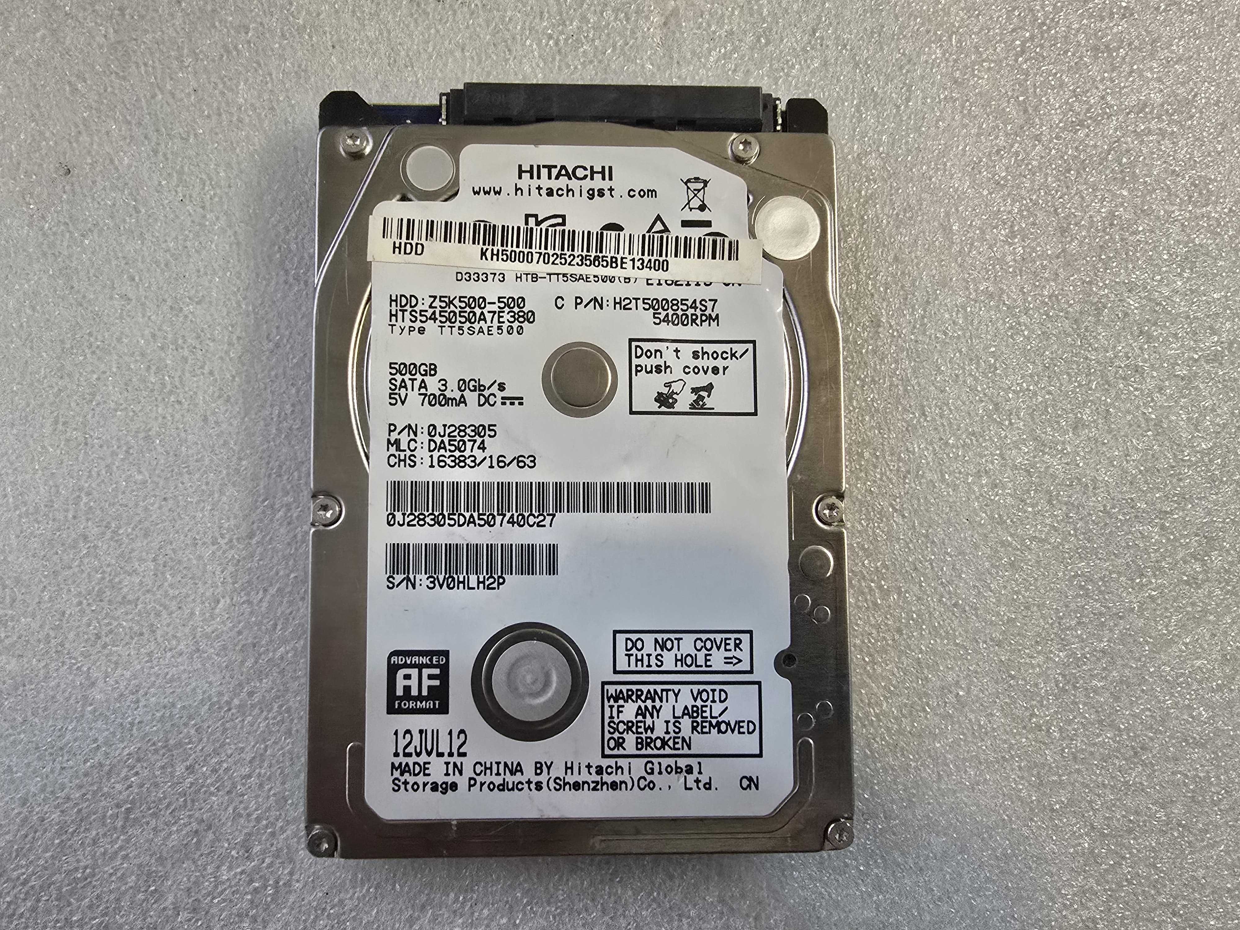 Hard disk Laptop Hitachi 500GB, SATA III, Buffer 8MB, 5400 rpm