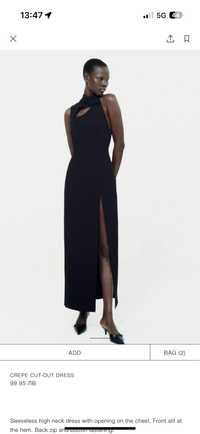 Черна рокля Zara xs
