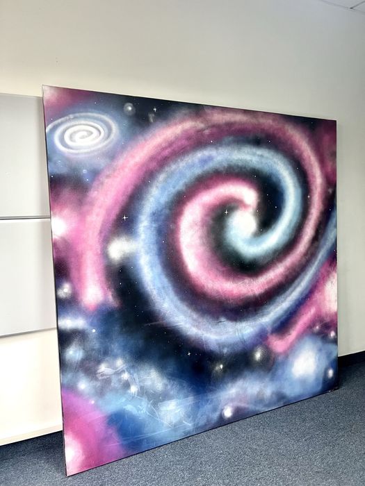 Tablou cosmic pe panza de bumbac 2m/2m Space Grafitti