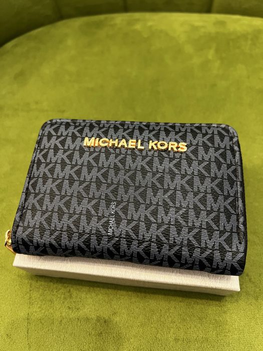 Portofel dama Michael Kors negru cu albastru