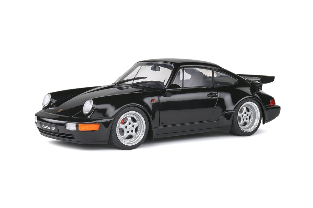 Macheta auto Porsche 911 (964) Turbo 3.6 Black (1993) 1:18 Solido