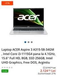 Laptop Acer i3 gen 11, 8Gb/256Gb