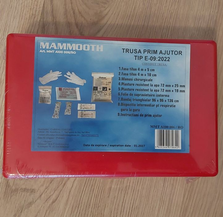 Vand trusa de prim ajutor tip E 09 valabila 2027 MAMMOOTH