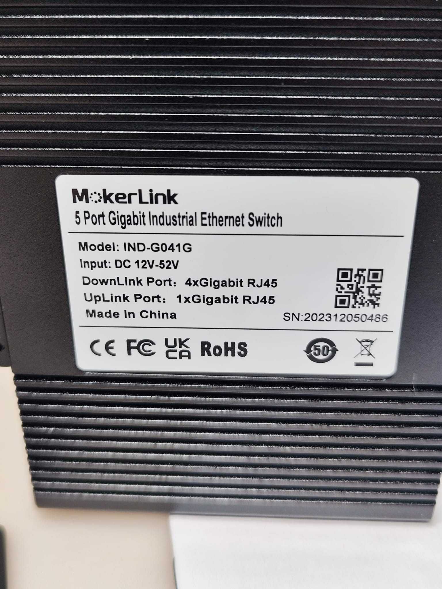 MokerLink 5-Портов Индустриален Гигабитен Съединител, IP40, -40/85°C