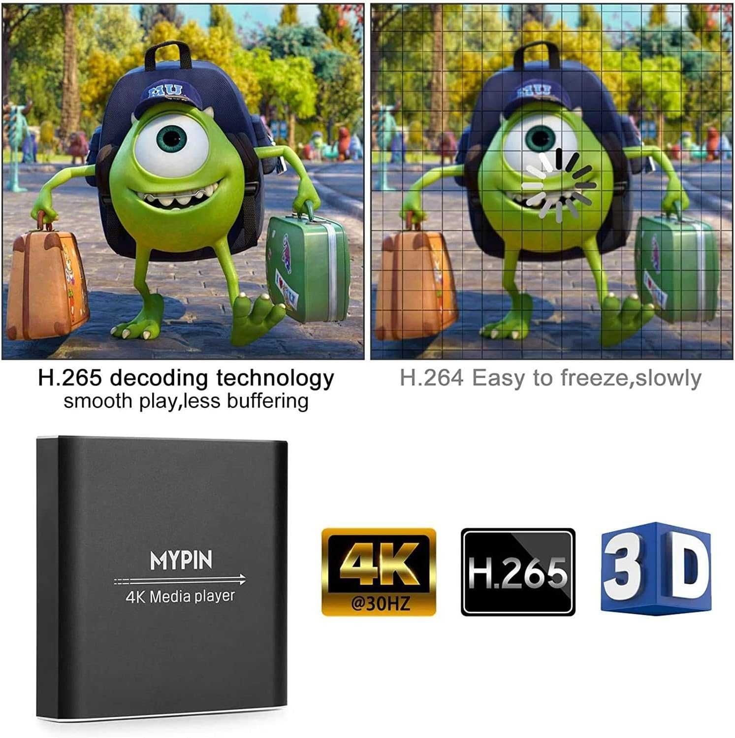 Player digital media HDMI 4K MYPIN,TV box,,audio 7.1 sunet surround