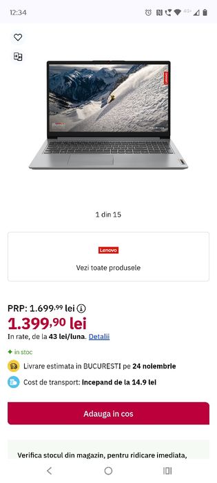 Laptop LENOVO IdeaPad 1 15AMN7