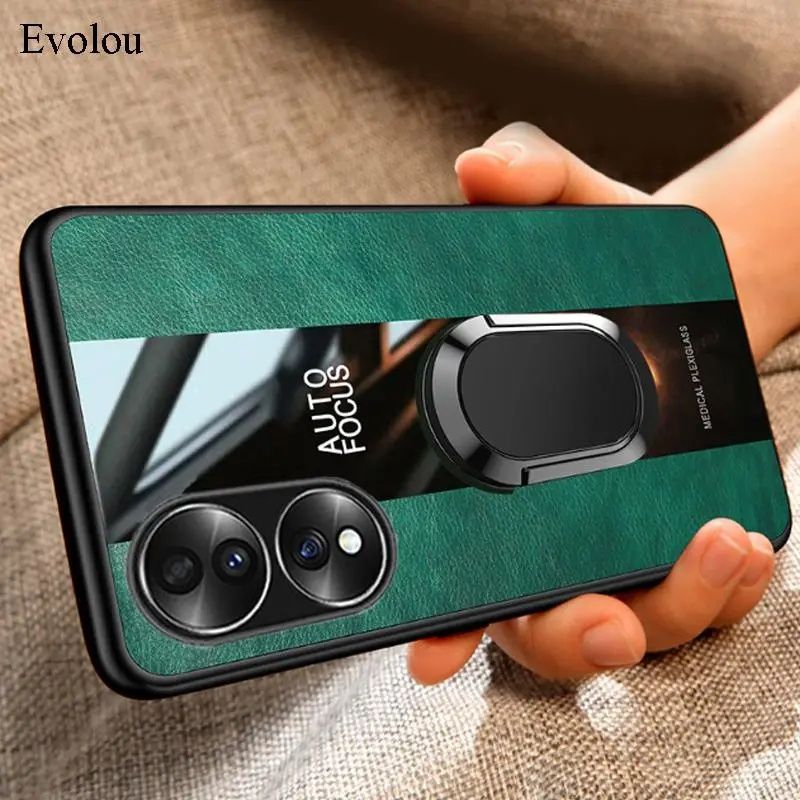 Honor 200 / 90 / 90 Lite / PORSCHE Кожен кейс гръб с магнитен пръстен
