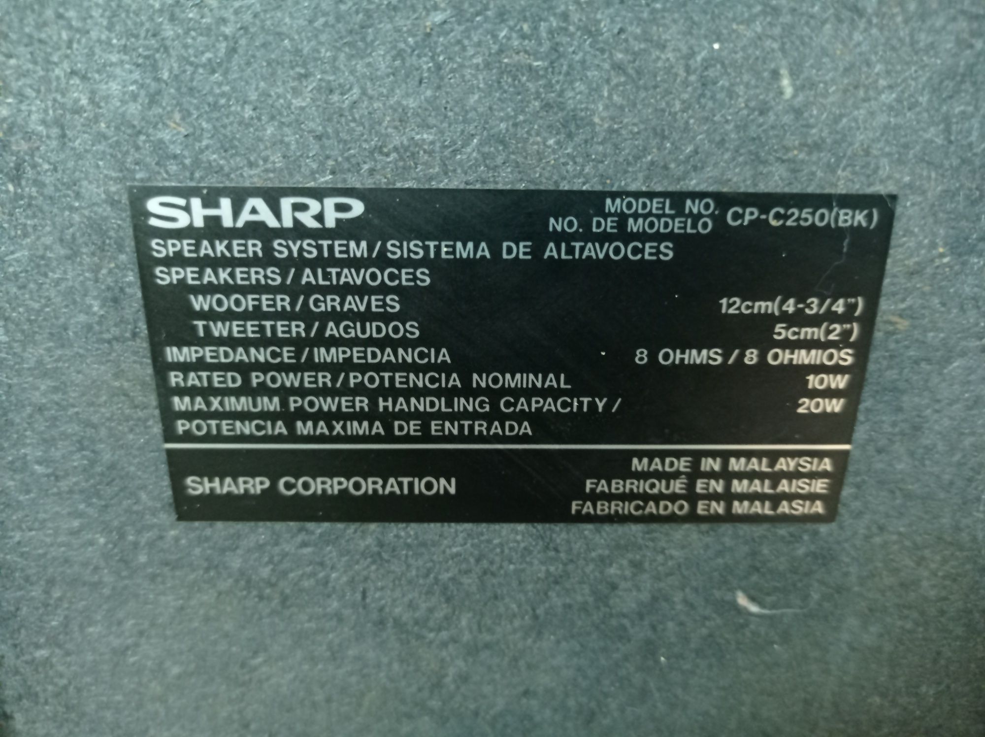 Тонколони Sharp CP-C250(BK)
