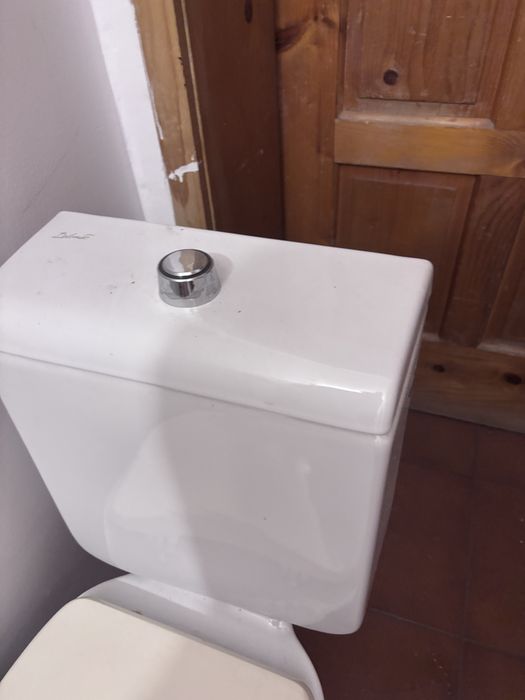 Монолитна бяла тоалетна чиния с казанче