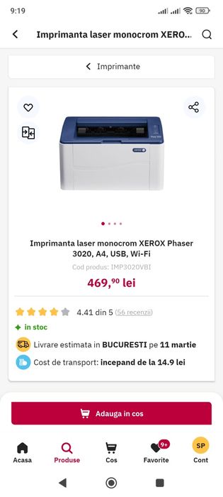 Imprimanta Laser Xerox Phaser 3020