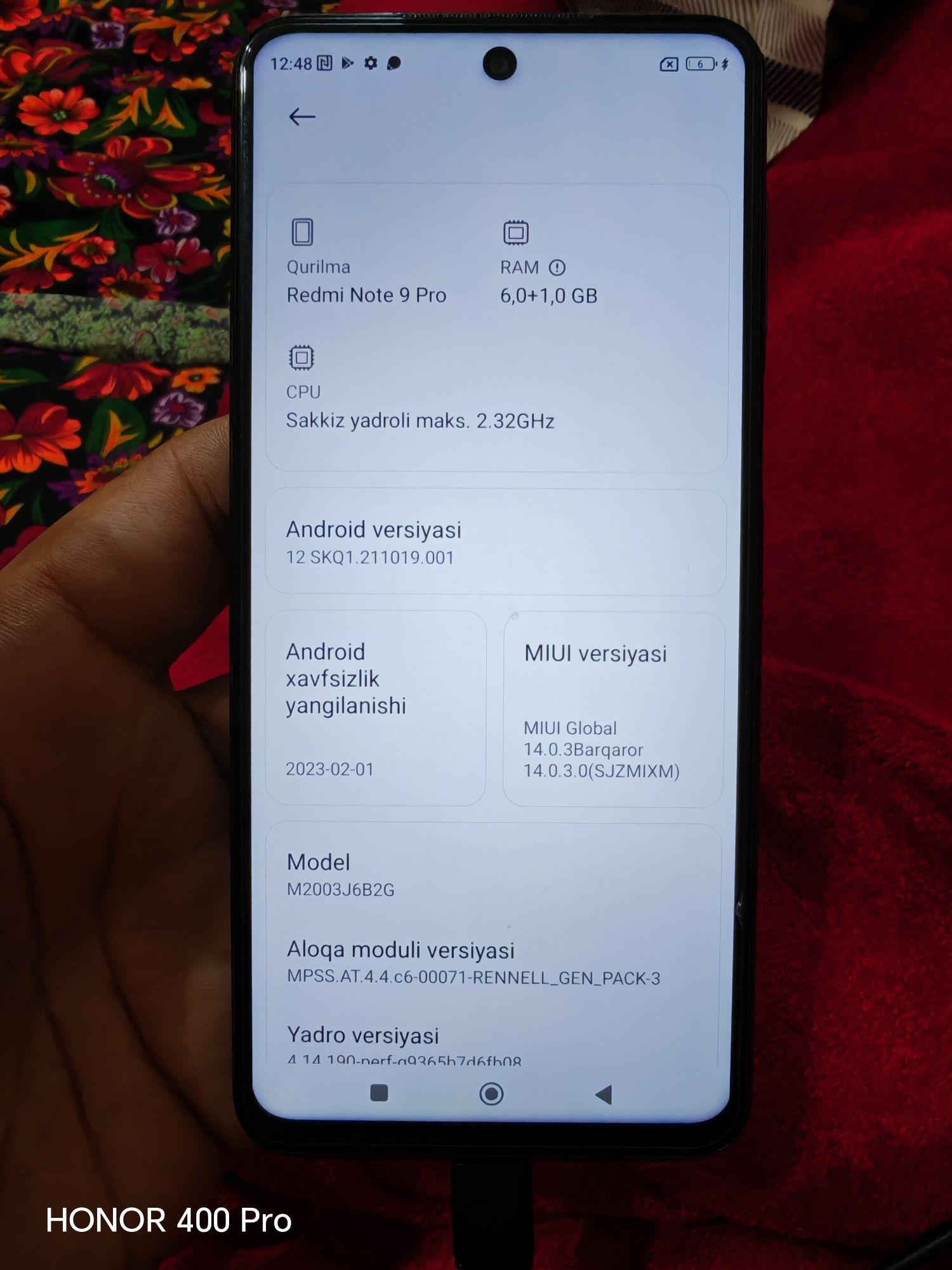 Redmi Note 9 Pro 6gb ram 64gb rom