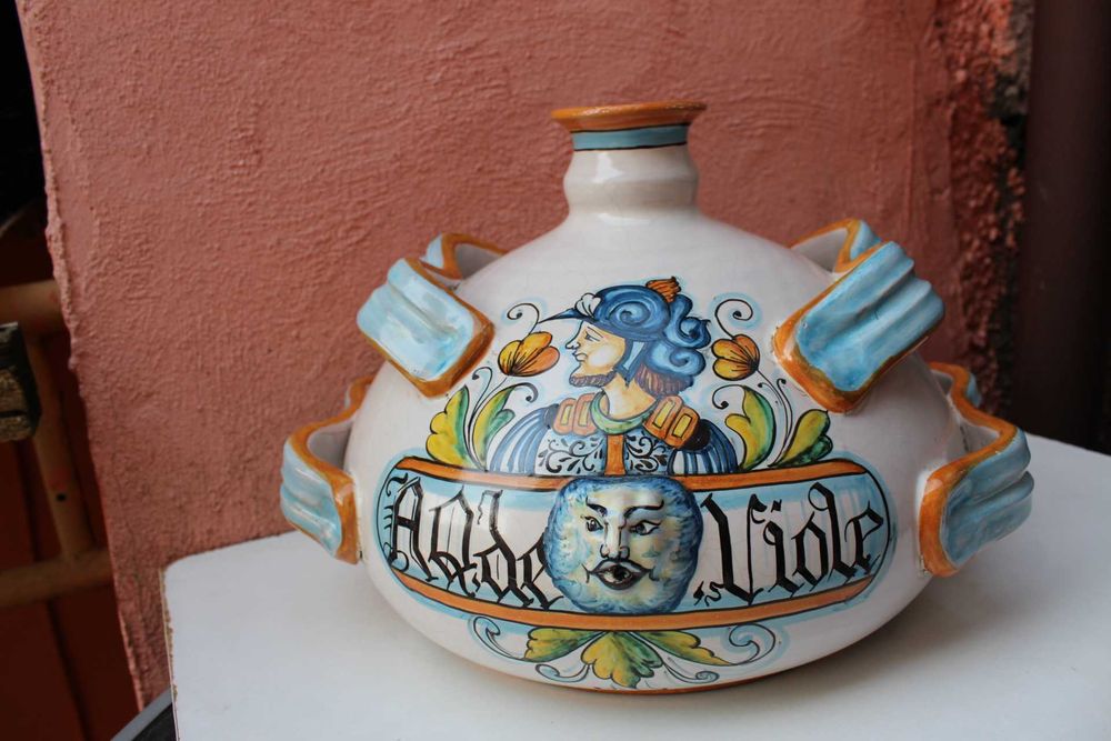 Sticla ceramica colectie ITALIA - TUSCIA, DERUTA, lucrata manual