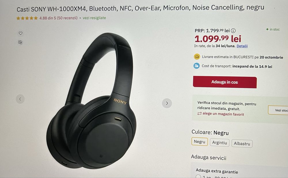 Casti Sony WH-1000XM4