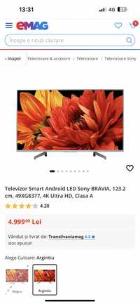 Televizior Smart Android Sony Bravia