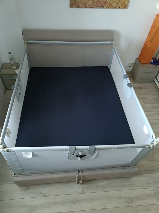 Set 3 bariere protectie culisante + STABILIZATOR pentru pat 160x200 cm
