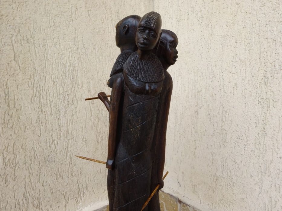Statueta tribala africana in lemn de abanos, Masai, Kenya - Raritate
