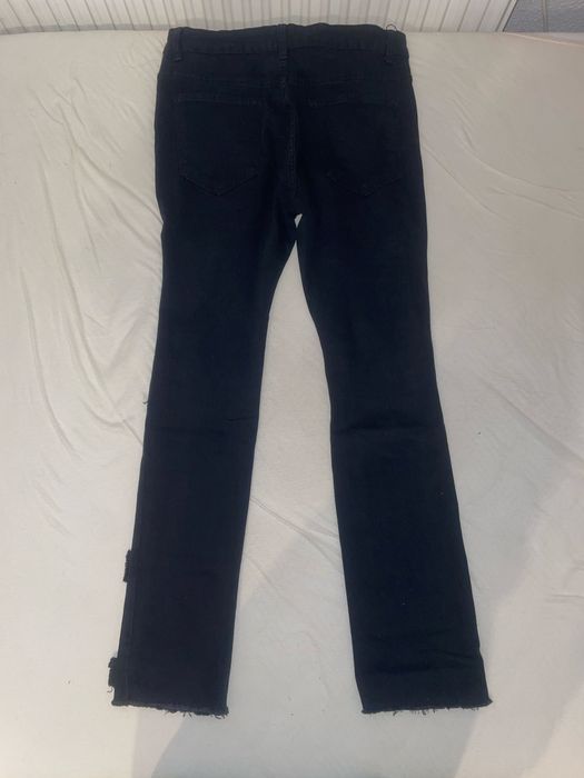 Blugi flared cargo negri