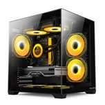 Carcasa Pro Gaming Ambra Black, Cube Tower, M-ATX, fara sursa, 5x ARGB