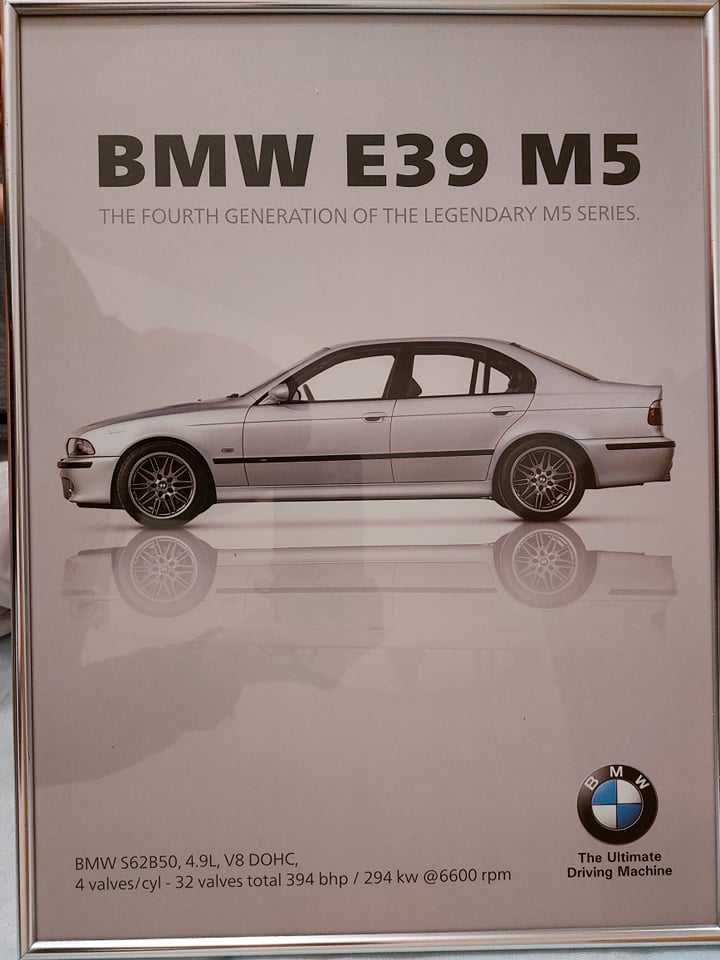 BMW E39 M5 постер за стена 30х40 см в рамка