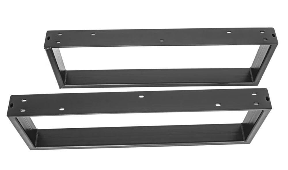 Picioare H20x62x6 cm negre vopsite în camp electrostatic