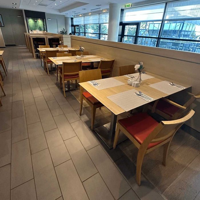 Scaun din lemn cu şezut din piele, Andreu World