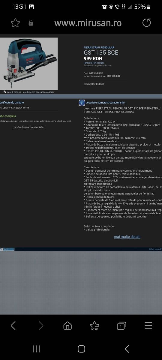 Bosch Fierăstrău pendular profesional