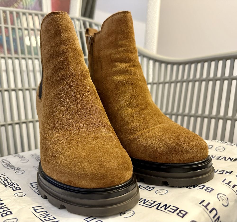Botine damă Benvenuti din piele întoarsă