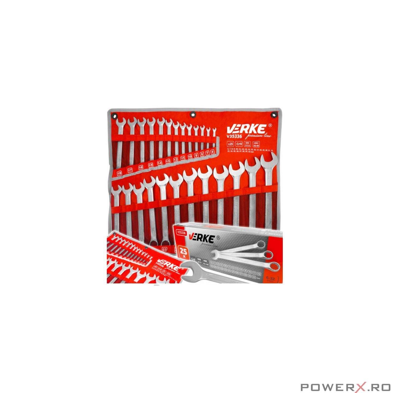 Set chei combinate fixe - inelare 25 piese profesionale, 6 - 32mm