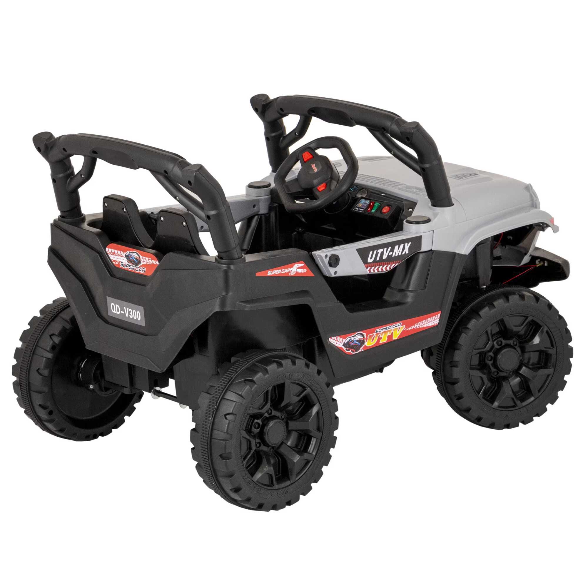 Masinuta electrica Mappy 4x4, cu lumini si sunete, Gri
