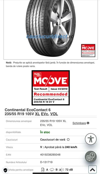 Anvelope Continental 235/55/R19 105V XL